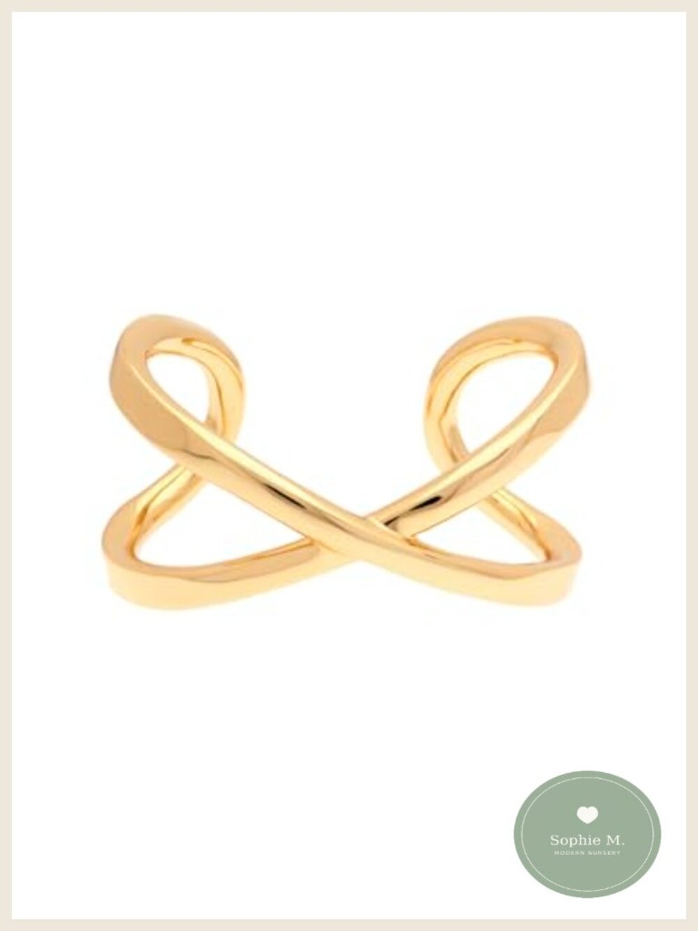 Gold Tone Plated Brass Criss Cross Cuff Bracelet Statement Jewelry